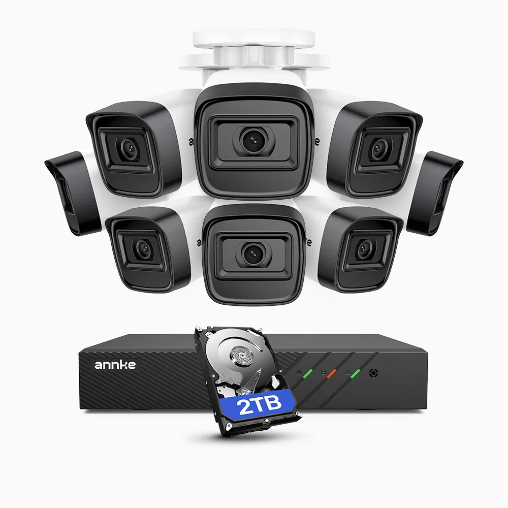 ANNKE zewnętrzny system monitoringu PoE, 8-kanałowy rejestrator NVR H.265+ oraz 8 kamer IP 2K 3MP, nocne widzenie EXIR 2.0, detekcja ruchu, kompresja H.265+, wodoodporność IP67, dysk twardy 2 TB - Image 2