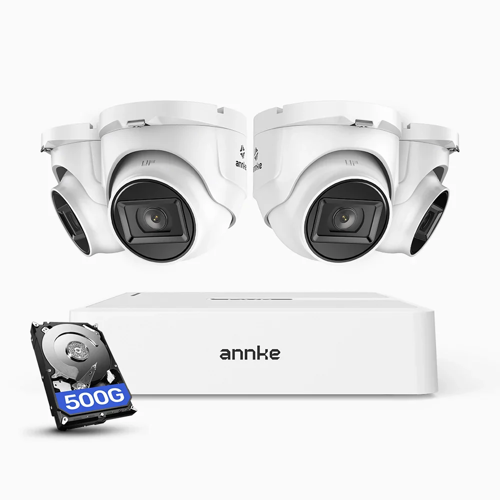 ANNKE 1080p Przewodowy zewnętrzny system monitoringu CCTV, 8-kanałowy DVR + 4 kamery, obiektyw 3,6 mm, inteligentny rejestrator z detekcją ludzi i pojazdów, noktowizja IR do 20 m, sygnał 4-w-1, IP67 - Image 5
