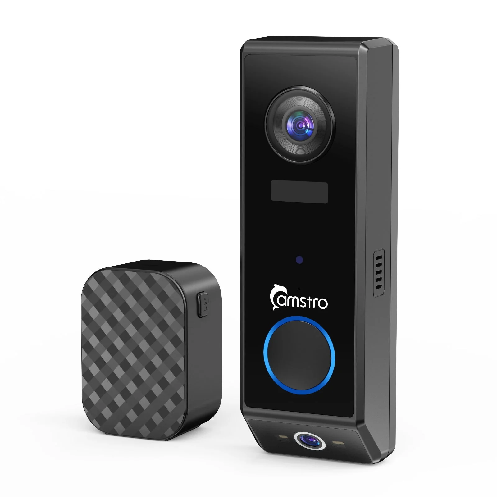 Camstro 2K+1080P Smart Video Doorbell, Two-Way Audio, Customised Human Detection, Day Night Vision, 5200mAh Rechargeable Battery, Support TF Card & Cloud Storage, Work with Alexa and Google Assistant - Image 3