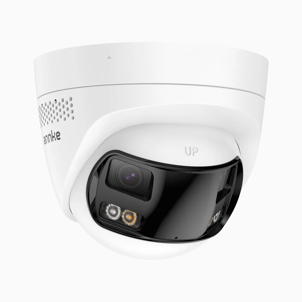 FCD800 - kamera zewnętrzna bezpieczeństwa PoE 8Mpx 4K z Podwójny obiektyw, panoramiczny widok 180°, inteligentne podwójne oświetlenie nocne, dwukierunkowy dźwięk, aktywna syrena i alarm, wykrywanie ludzi i pojazdów, IP67