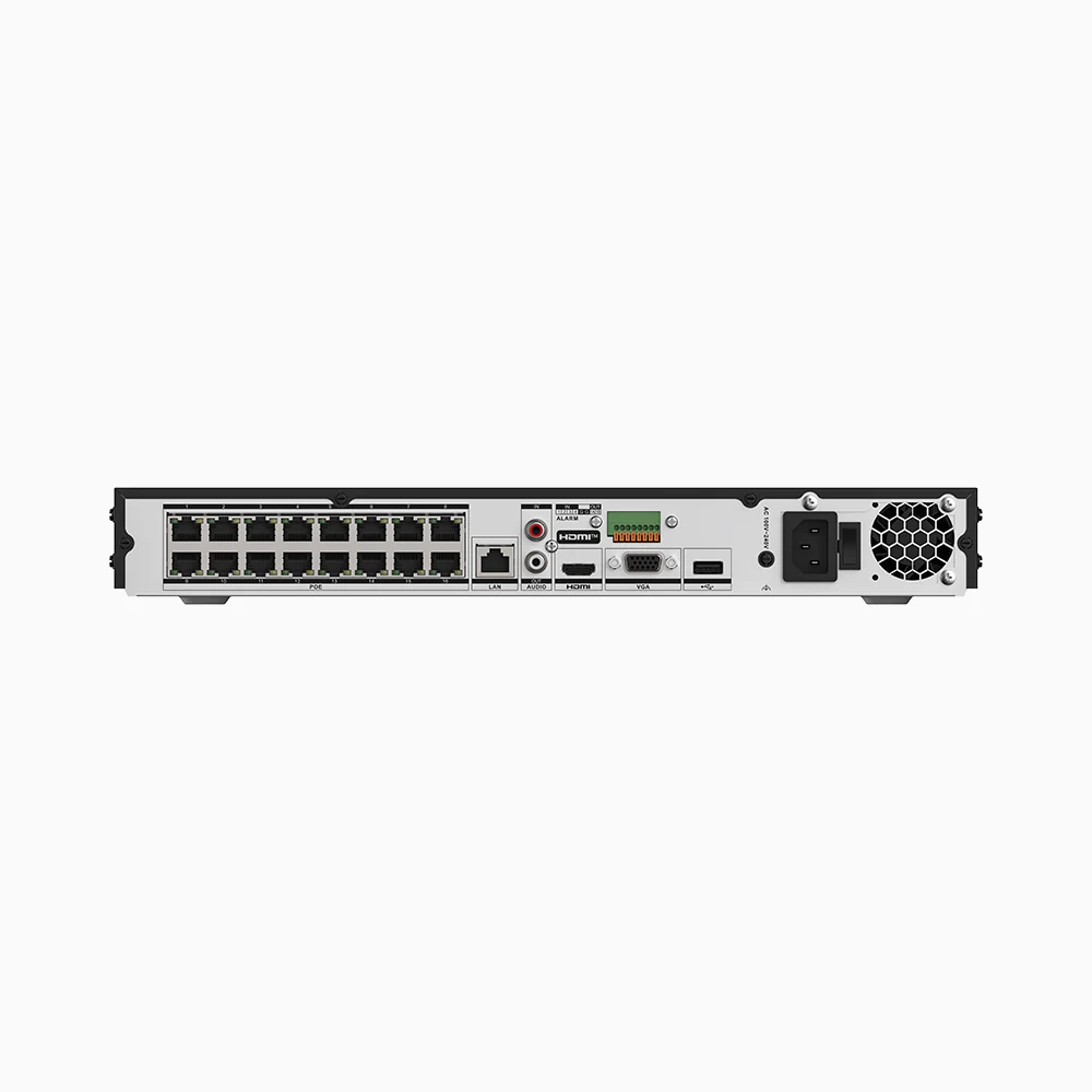NRP1612 - 4K 16 Channel H.265+ PoE NVR, Max 160 Mbps Outgoing Bandwidth, 2CH 4K Decoding Capability, Supports IPC with Human & Vehicle, Perimeter Detection, Dual Hard Drive Bays - Image 3