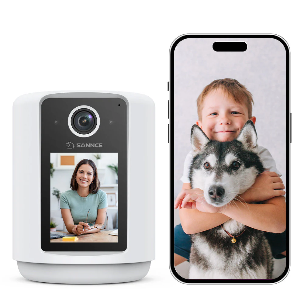 2K Battery Powered Wire-Free IP Camera with 2.4 inch Screen, Soft Night Light, One Click Call, Two-Way Audio WiFi Baby Monitor for Home Security Dog/Cat/Puppy, Night Vision, AI Motion Detection - Image 2