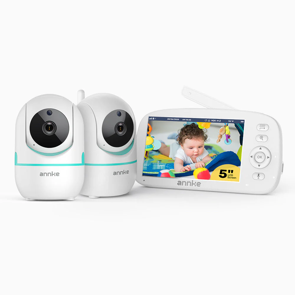 Tivonas CV50 Elektroniczna niania 1080p z 5" ekranem HD, kamerą obrotową 360°, dwukierunkowym audio, detekcją głosu i temperatury, przypomnieniem o karmieniu, zoomem 2X, baterią 5000mAh i funkcją VOX - Image 2