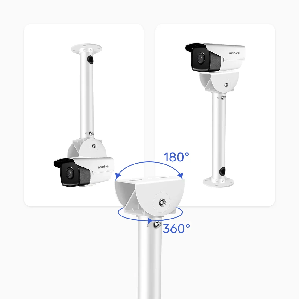Uchwyt montażowy do kamer monitoringu, wytrzymały metal, montaż ścienny/sufitowy do kamer typu turret, kopułkowych i tubowych, kompatybilny z większością standardowych kamer monitoringu - Image 5