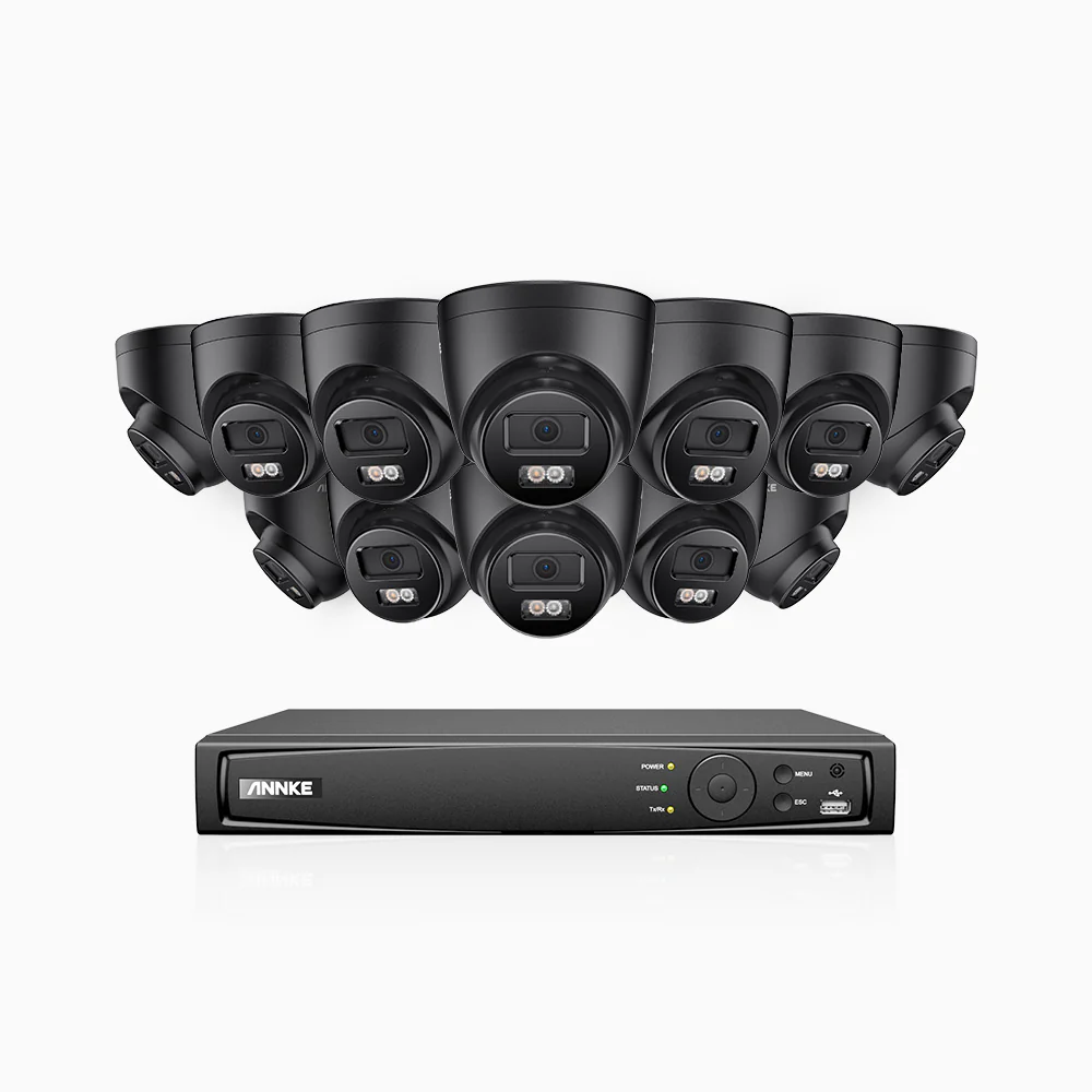 H500P - Zestaw do Monitoringu PoE 12 Kamery 3K z 16-Kanałowy Rejestratorem NVR, Noktowizja Pelny Kolor & EXIR, rozdzielczość 3072*1728, przysłona f/1.6 (0.005 Lux), detekcja ludzi i pojazdów, wbudowany mikrofon, IP67 - Image 4