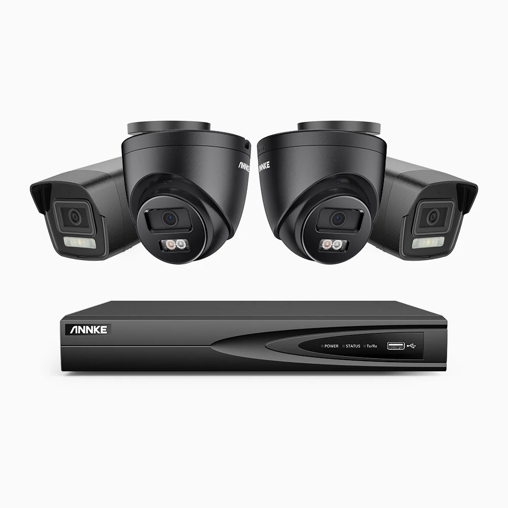 H500P - Zestaw do Monitoringu PoE 4 Kamery (2 Tubowa & 2 Kopułkowa) 3K z 4-Kanałowy Rejestratorem NVR, Noktowizja Pelny Kolor & EXIR, rozdzielczość 3072*1728, przysłona f/1.6 (0.005 Lux), detekcja ludzi i pojazdów, wbudowany mikrofon, IP67 - Image 2