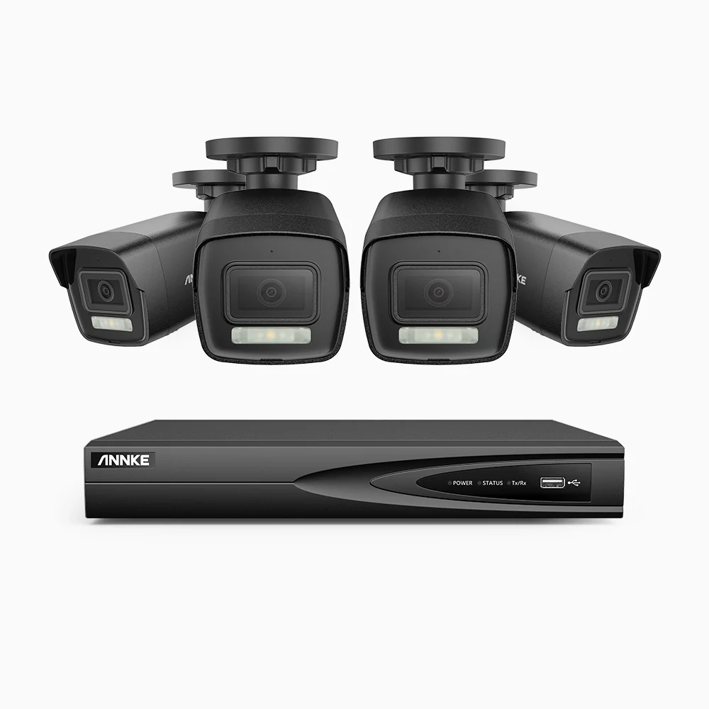 H500P - Zestaw do Monitoringu PoE 4 Kamery 3K z 4-Kanałowy Rejestratorem NVR, Noktowizja Pelny Kolor & EXIR, rozdzielczość 3072*1728, przysłona f/1.6 (0.005 Lux), detekcja ludzi i pojazdów, wbudowany mikrofon, IP67 - Image 3
