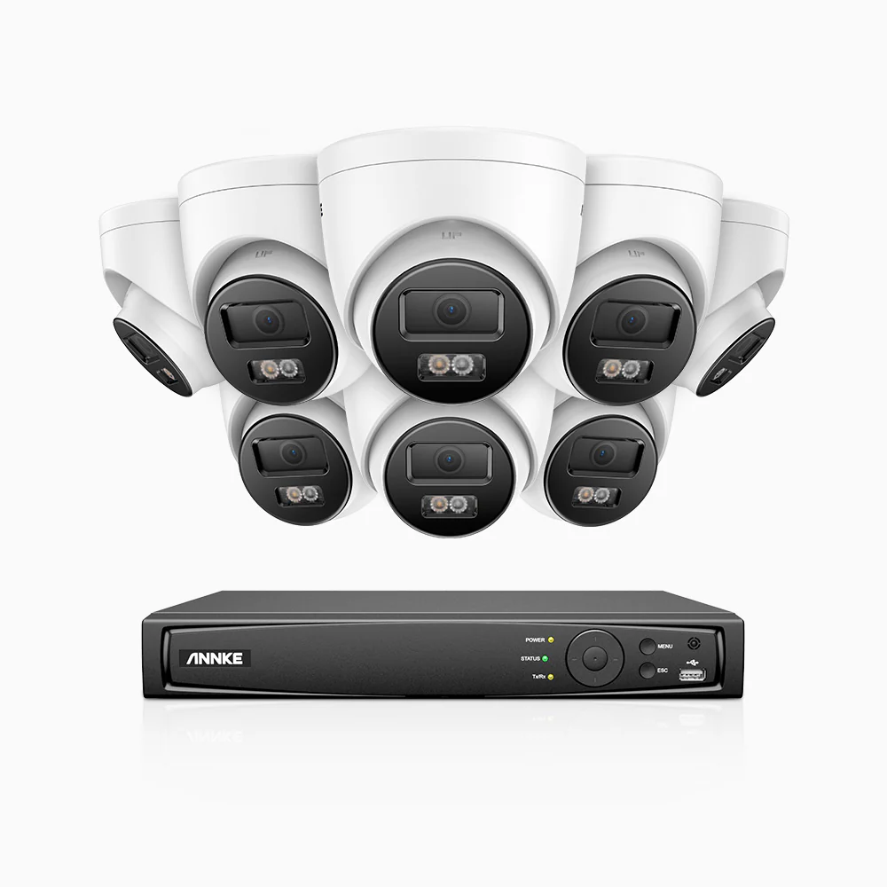 H500P - Zestaw do Monitoringu PoE 8 Kamery 3K z 16-Kanałowy Rejestratorem NVR, Noktowizja Pelny Kolor & EXIR, rozdzielczość 3072*1728, przysłona f/1.6 (0.005 Lux), detekcja ludzi i pojazdów, wbudowany mikrofon, IP67 - Image 2