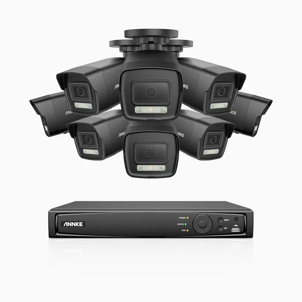 H500P - Zestaw do Monitoringu PoE 8 Kamery 3K z 16-Kanałowy Rejestratorem NVR, Noktowizja Pelny Kolor & EXIR, rozdzielczość 3072*1728, przysłona f/1.6 (0.005 Lux), detekcja ludzi i pojazdów, wbudowany mikrofon, IP67 - Image 3
