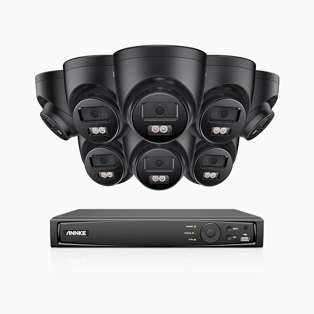 H500P - Zestaw do Monitoringu PoE 8 Kamery 3K z 16-Kanałowy Rejestratorem NVR, Noktowizja Pelny Kolor & EXIR, rozdzielczość 3072*1728, przysłona f/1.6 (0.005 Lux), detekcja ludzi i pojazdów, wbudowany mikrofon, IP67 - Image 4