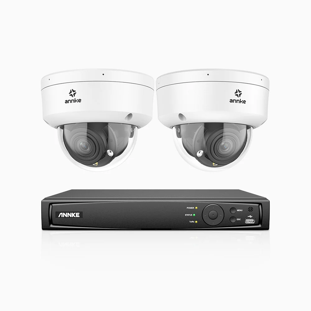 HZ804 - Zestaw do Monitoringu PoE 2 Kamery 4K z 4-Kanałowy Rejestratorem NVR, Zoom Optycznym 4X, Noktowizja podwójne światło, detekcja ruchu 2.0, Wbudowany mikrofon, syrena i stroboskop - Image 2