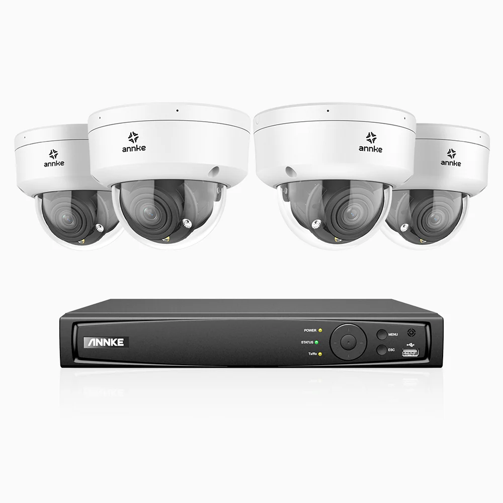 HZ804 - Zestaw do Monitoringu PoE 4 Kamery 4K z 4-Kanałowy Rejestratorem NVR, Zoom Optycznym 4X, Noktowizja podwójne światło, detekcja ruchu 2.0, Wbudowany mikrofon, syrena i stroboskop - Image 2