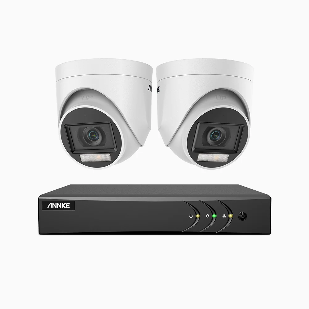 ADLK200 - Zestaw do Monitoringu Przewodowa 2 Kamery 1080p z 8-Kanałowy Rejestratorem Hybrydowy, Noktowizją Podwójne światło, przysłoną f/1.2 Super Aperture, sygnałem wyjściowym 4 w 1, wbudowany mikrofon, Klasa wodoszczelności IP67 - Image 2