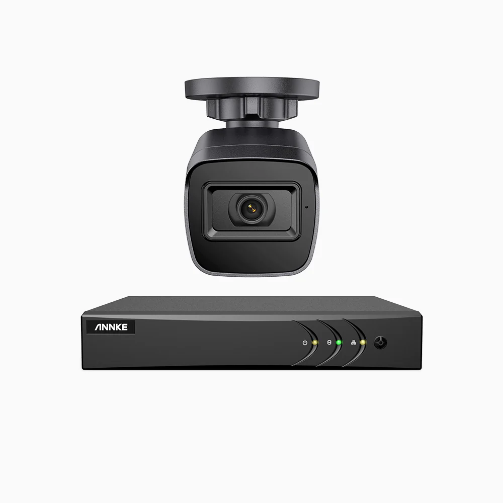 EL200 - Zestaw do Monitoringu Przewodowa 1 Kamery 1080P z 8-Kanałowy Rejestratorem Hybrydowy, inteligentnym rejestratorem DVR z wykrywaniem ludzi i pojazdów, Noktowizja EXIR, sygnałem wyjściowym 4 w 1, IP67 - Image 3