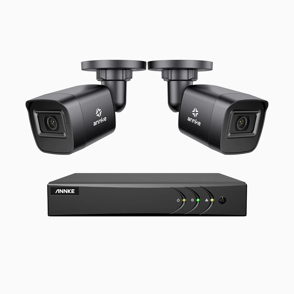 EL200 - Zestaw do Monitoringu Przewodowa 2 Kamery 1080P z 8-Kanałowy Rejestratorem Hybrydowy, inteligentnym rejestratorem DVR z wykrywaniem ludzi i pojazdów, Noktowizja EXIR, sygnałem wyjściowym 4 w 1, IP67 - Image 3