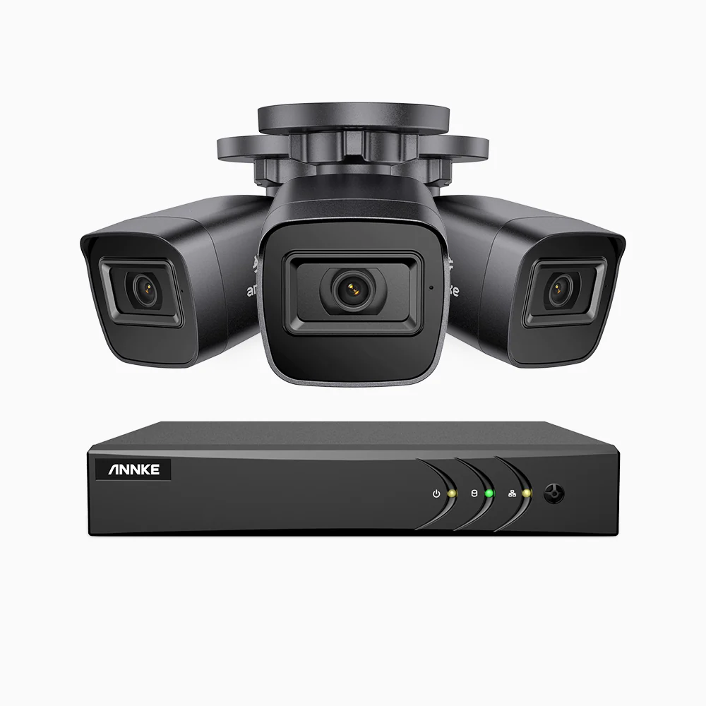 EL200 - Zestaw do Monitoringu Przewodowa 3 Kamery 1080P z 8-Kanałowy Rejestratorem Hybrydowy, inteligentnym rejestratorem DVR z wykrywaniem ludzi i pojazdów, Noktowizja EXIR, sygnałem wyjściowym 4 w 1, IP67 - Image 3