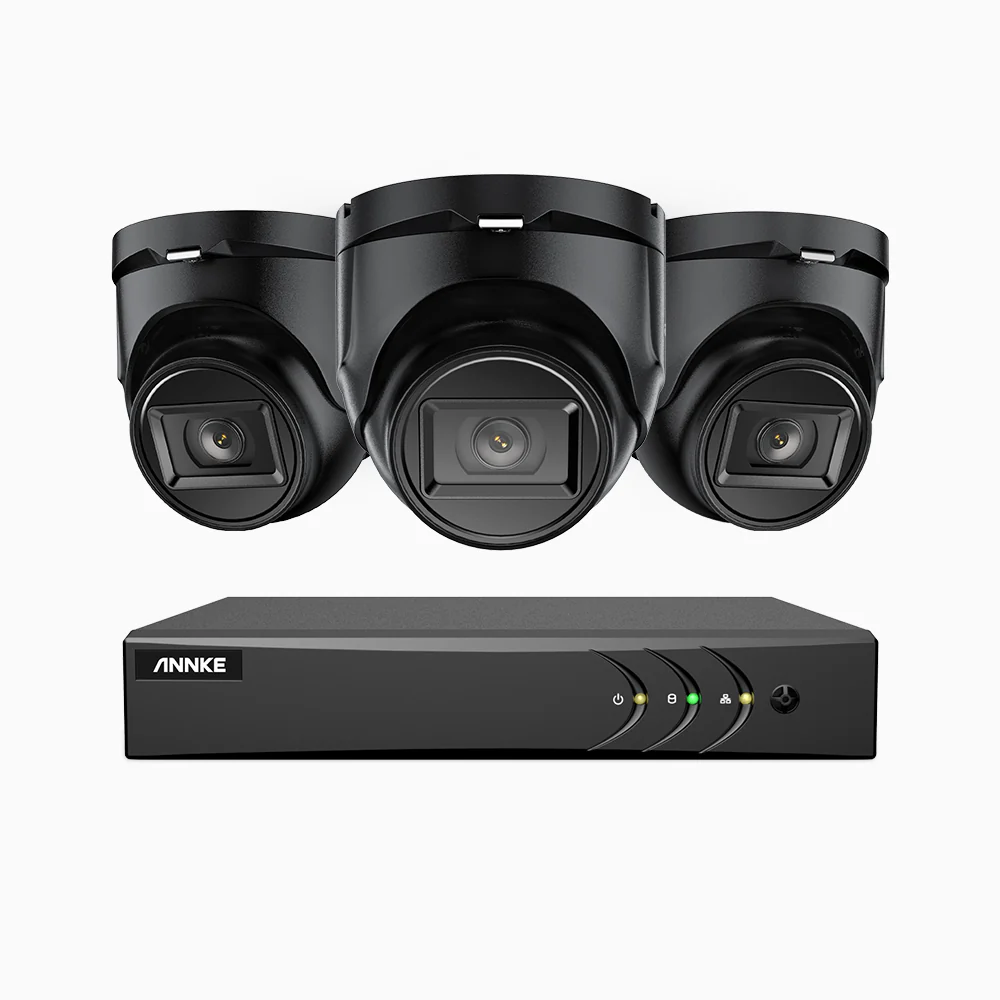 EL200 - Zestaw do Monitoringu Przewodowa 3 Kamery 1080P z 8-Kanałowy Rejestratorem Hybrydowy, inteligentnym rejestratorem DVR z wykrywaniem ludzi i pojazdów, Noktowizja EXIR, sygnałem wyjściowym 4 w 1, IP67 - Image 4