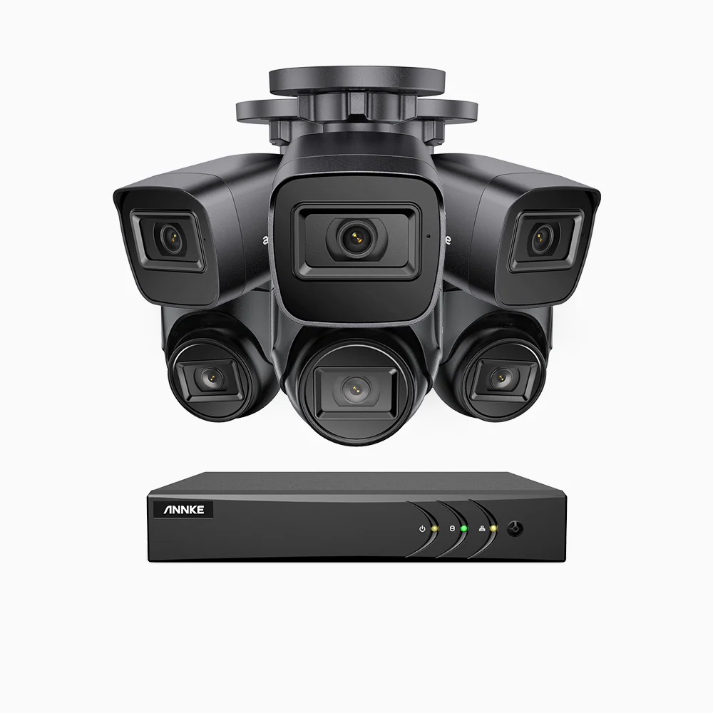 EL200 - Zestaw do Monitoringu Przewodowa 3 Tubowa & 3 Kopułkowa Kamery 1080P z 8-Kanałowy Rejestratorem Hybrydowy, inteligentnym rejestratorem DVR z wykrywaniem ludzi i pojazdów, Noktowizja EXIR, sygnałem wyjściowym 4 w 1, IP67 - Image 2