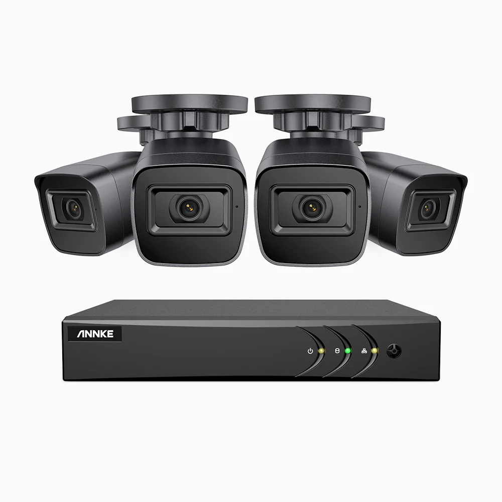 EL200 - Zestaw do Monitoringu Przewodowa 4 Kamery 1080P z 4-Kanałowy Rejestratorem Hybrydowy, inteligentnym rejestratorem DVR z wykrywaniem ludzi i pojazdów, Noktowizja EXIR, sygnałem wyjściowym 4 w 1, IP67 - Image 3