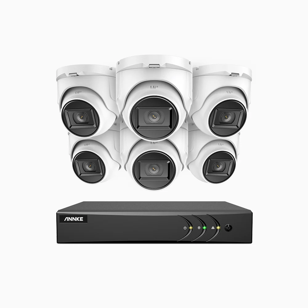 EL200 - Zestaw do Monitoringu Przewodowa 6 Kamery 1080P z 8-Kanałowy Rejestratorem Hybrydowy, inteligentnym rejestratorem DVR z wykrywaniem ludzi i pojazdów, Noktowizja EXIR, sygnałem wyjściowym 4 w 1, IP67 - Image 2