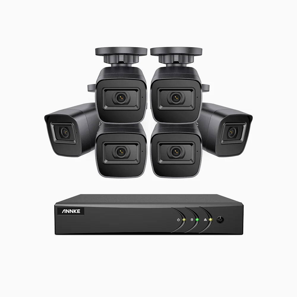EL200 - Zestaw do Monitoringu Przewodowa 6 Kamery 1080P z 8-Kanałowy Rejestratorem Hybrydowy, inteligentnym rejestratorem DVR z wykrywaniem ludzi i pojazdów, Noktowizja EXIR, sygnałem wyjściowym 4 w 1, IP67 - Image 3