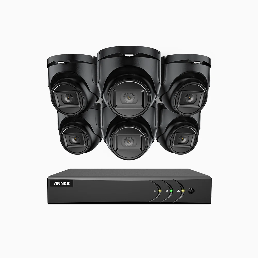 EL200 - Zestaw do Monitoringu Przewodowa 6 Kamery 1080P z 8-Kanałowy Rejestratorem Hybrydowy, inteligentnym rejestratorem DVR z wykrywaniem ludzi i pojazdów, Noktowizja EXIR, sygnałem wyjściowym 4 w 1, IP67 - Image 4
