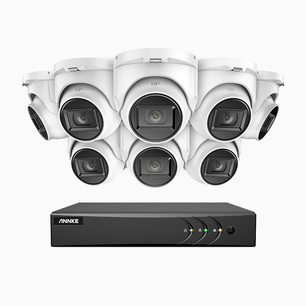 EL200 - Zestaw do Monitoringu Przewodowa 8 Kamery 1080P z 16-Kanałowy Rejestratorem Hybrydowy, inteligentnym rejestratorem DVR z wykrywaniem ludzi i pojazdów, Noktowizja EXIR, sygnałem wyjściowym 4 w 1, IP67 - Image 2