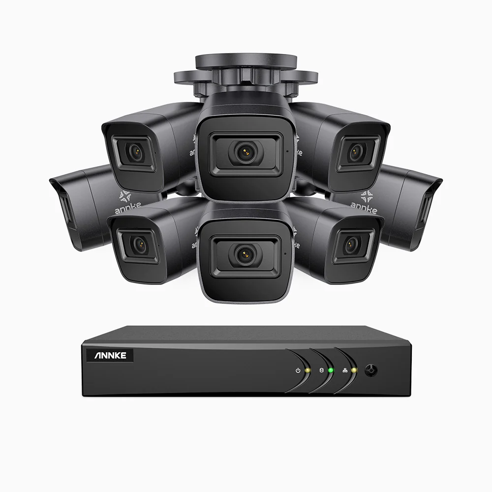 EL200 - Zestaw do Monitoringu Przewodowa 8 Kamery 1080P z 8-Kanałowy Rejestratorem Hybrydowy, inteligentnym rejestratorem DVR z wykrywaniem ludzi i pojazdów, Noktowizja EXIR, sygnałem wyjściowym 4 w 1, IP67 - Image 3