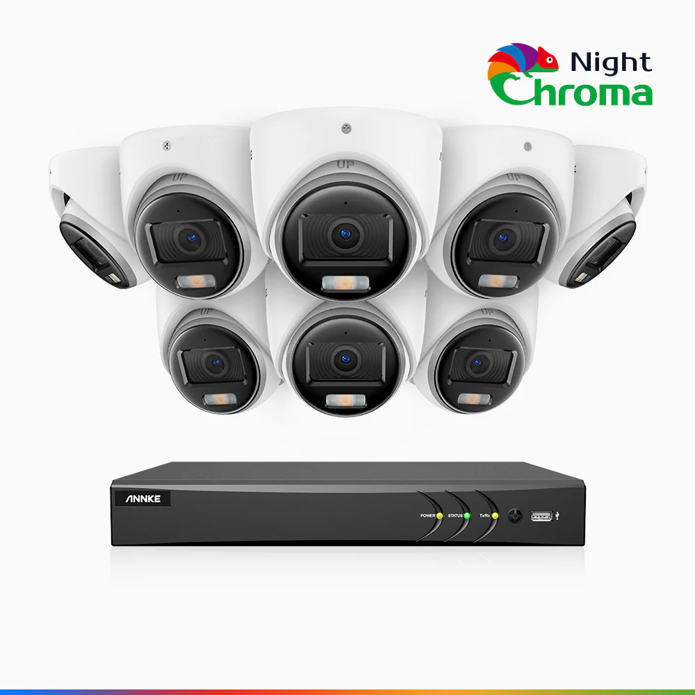 NightChroma<sup>TM</sup> NAK500 - Zestaw do Monitoringu Przewodowa 8 Kamery 3K z 8-Kanałowy Rejestratorem DVR, Noktowizja Pelny Kolor, 2960 × 1665 pikseli, Przysłona f/1.0 (0,001 Lux), Wbudowany Mikrofon, IP67, Zaktualizowana Wersja - Image 2